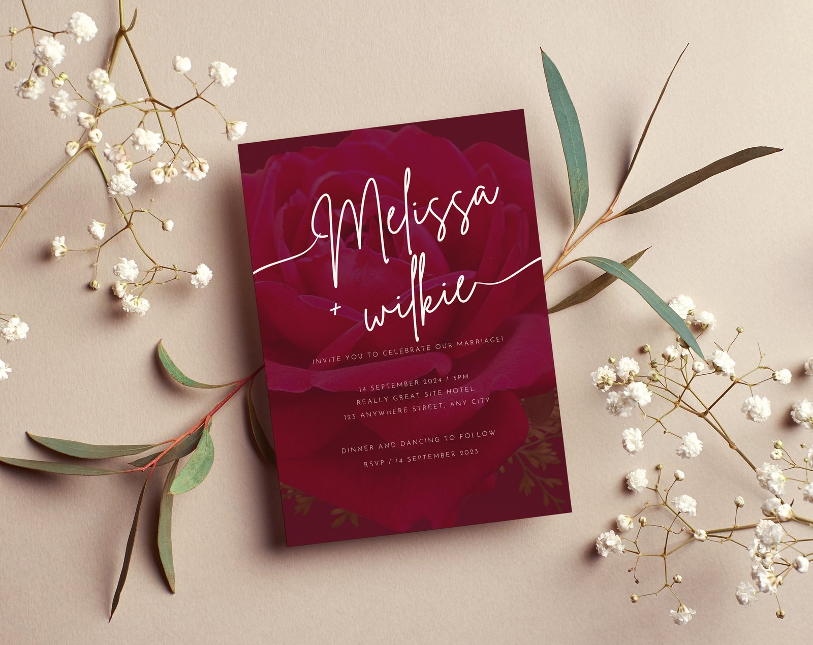 Wine Wedding Planner Bundle – 200-Page Printable PDF + 10 Editable Wedding Invitations | Instant Digital Download - Image 4