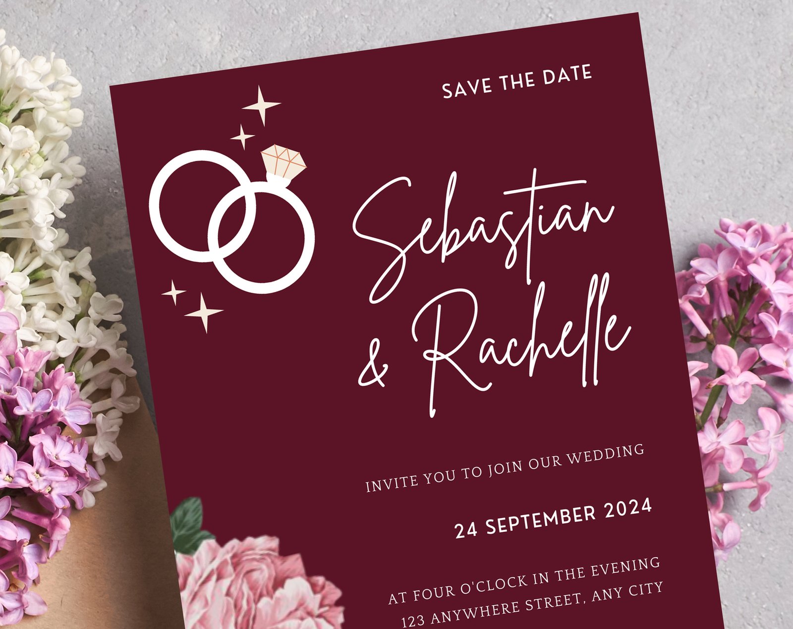 Wine Wedding Planner Bundle – 200-Page Printable PDF + 10 Editable Wedding Invitations | Instant Digital Download - Image 3