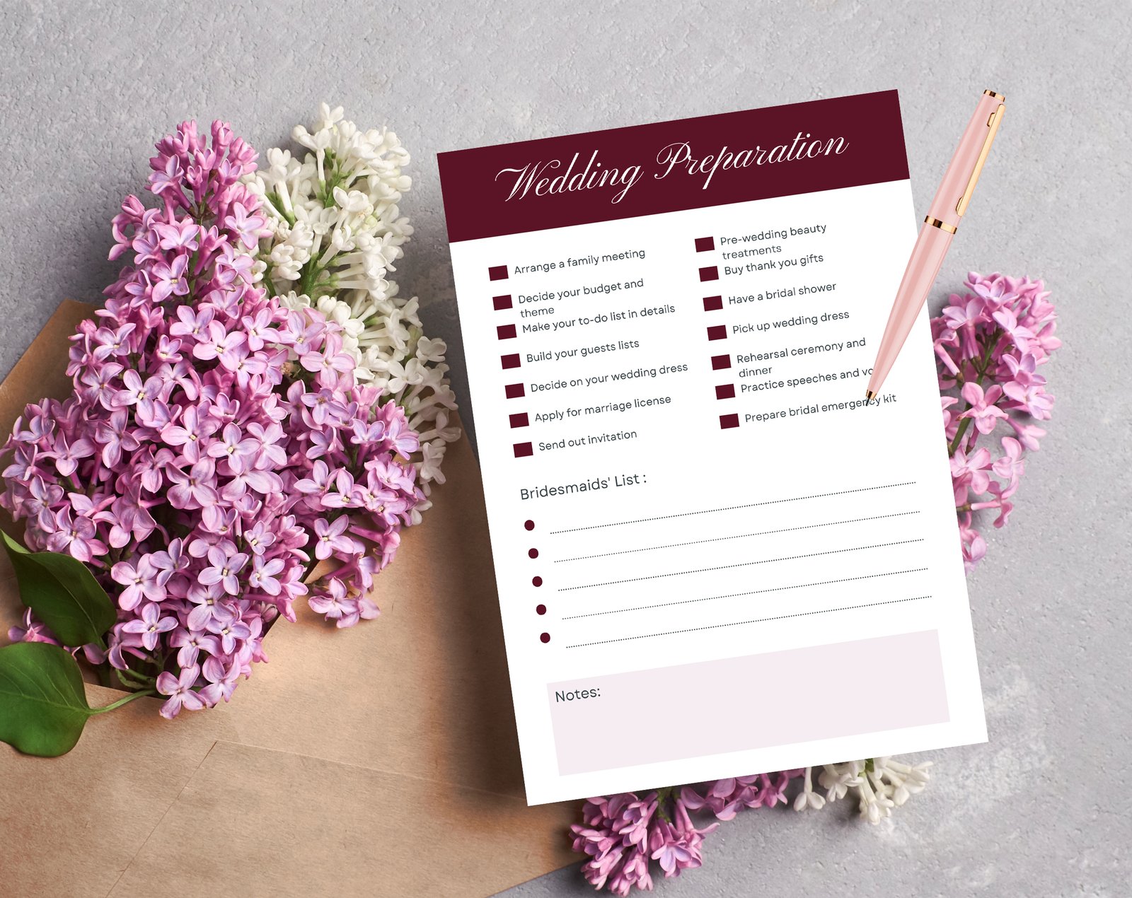 Wine Wedding Planner Bundle – 200-Page Printable PDF + 10 Editable Wedding Invitations | Instant Digital Download - Image 7