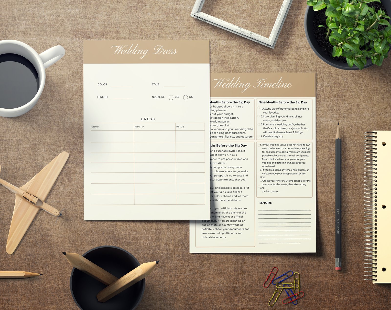 Earth Tones Wedding Planner Bundle – 200-Page Printable PDF + 10 Editable Wedding Invitations | Instant Digital Download - Image 5