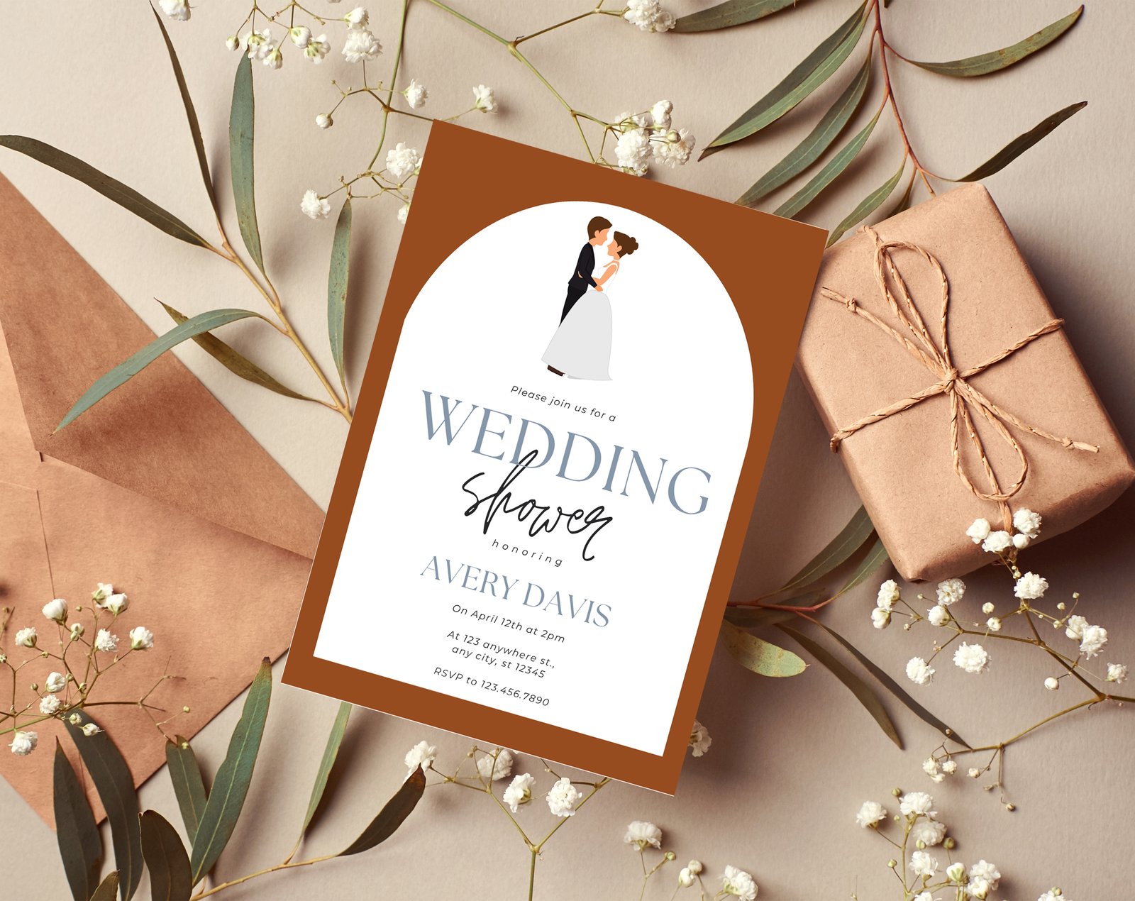 Earth Tones Wedding Planner Bundle – 200-Page Printable PDF + 10 Editable Wedding Invitations | Instant Digital Download - Image 8