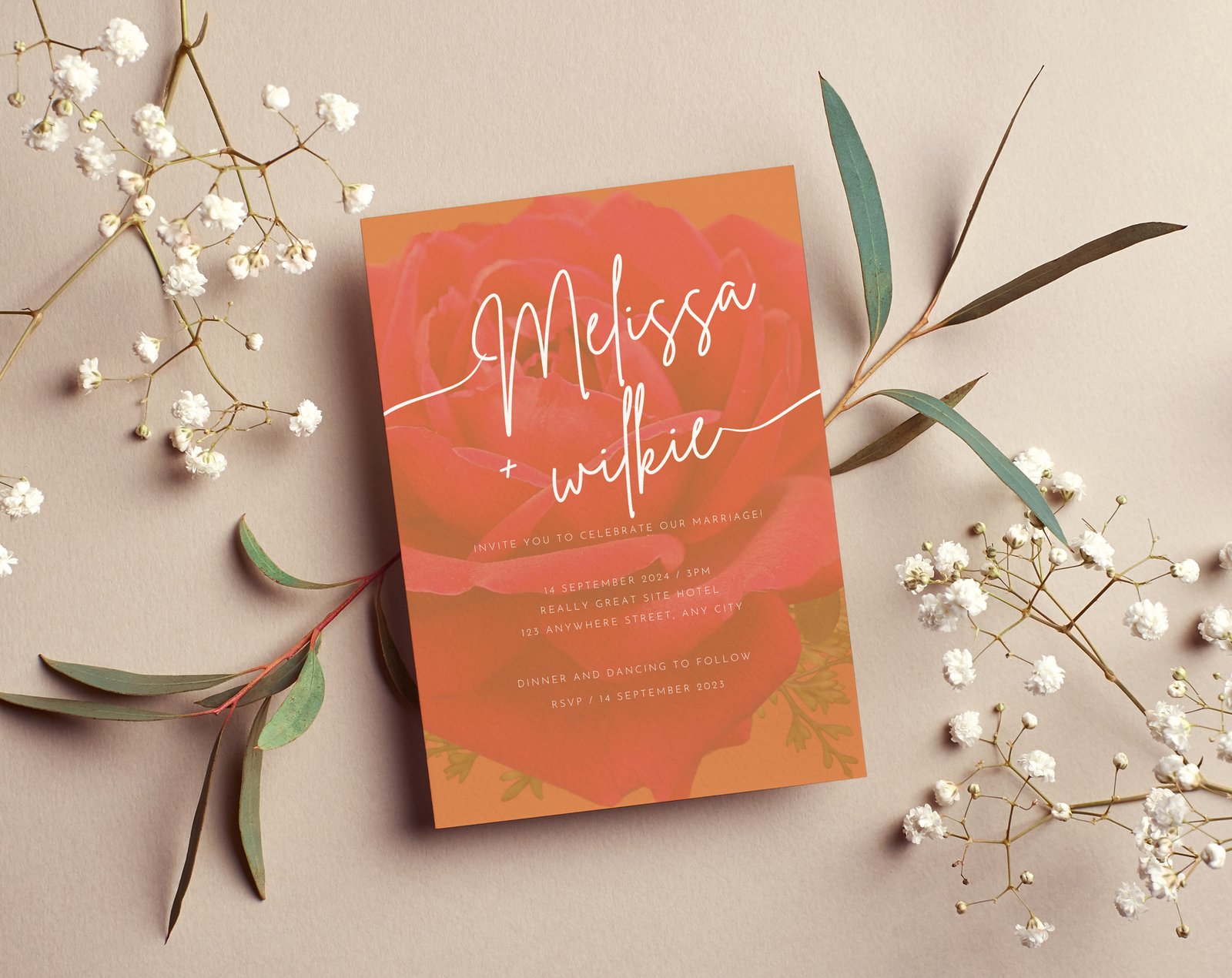 Orange Wedding Planner Bundle – 200-Page Printable PDF + 10 Editable Wedding Invitations | Instant Digital Download - Image 7