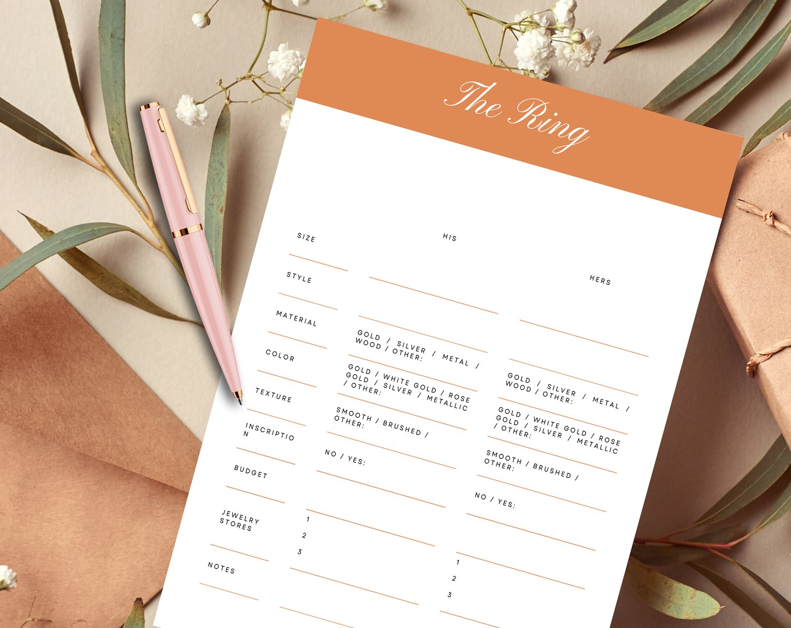 Orange Wedding Planner Bundle – 200-Page Printable PDF + 10 Editable Wedding Invitations | Instant Digital Download - Image 6