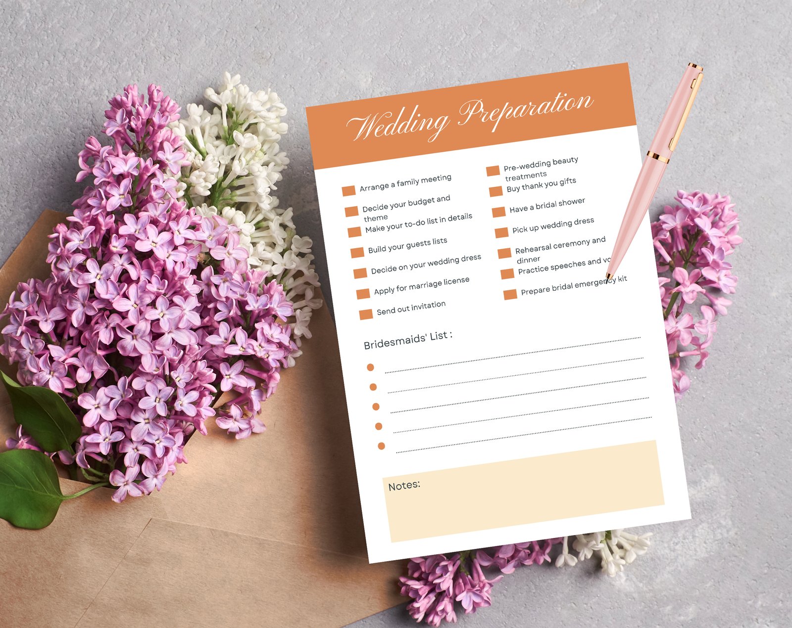 Orange Wedding Planner Bundle – 200-Page Printable PDF + 10 Editable Wedding Invitations | Instant Digital Download - Image 5