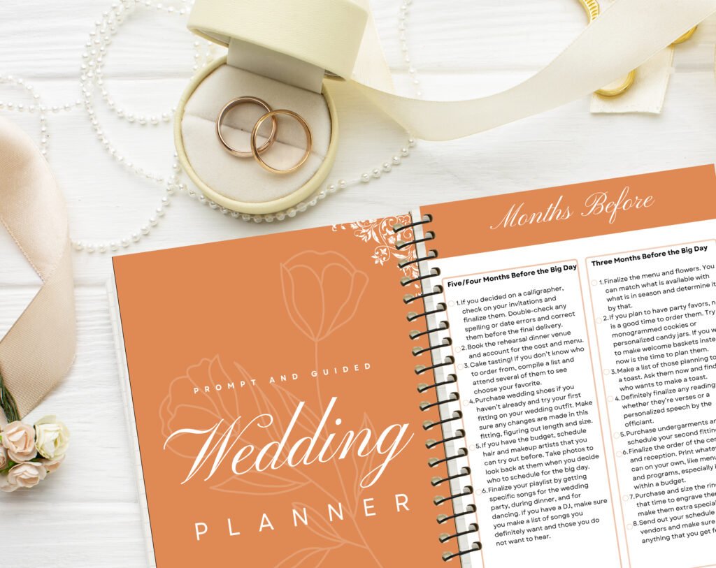 Alternative view of Orange Wedding Planner Bundle – 200-Page Printable PDF + 10 Editable Wedding Invitations | Instant Digital Download