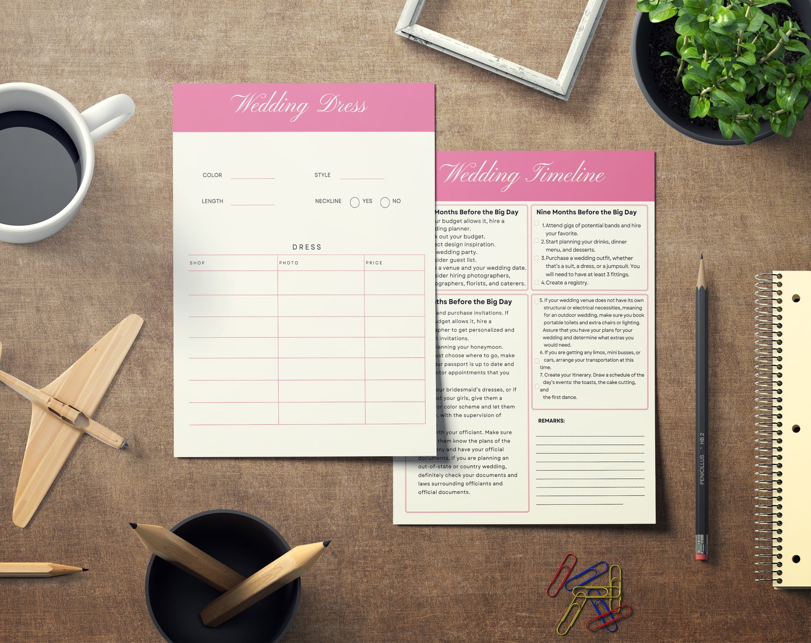 Blush Pink Wedding Planner Bundle – 200-Page Printable PDF + 10 Editable Wedding Invitations | Instant Digital Download - Image 3