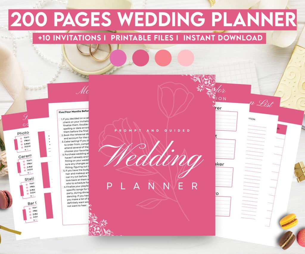 Wedding planner PDF blush pink