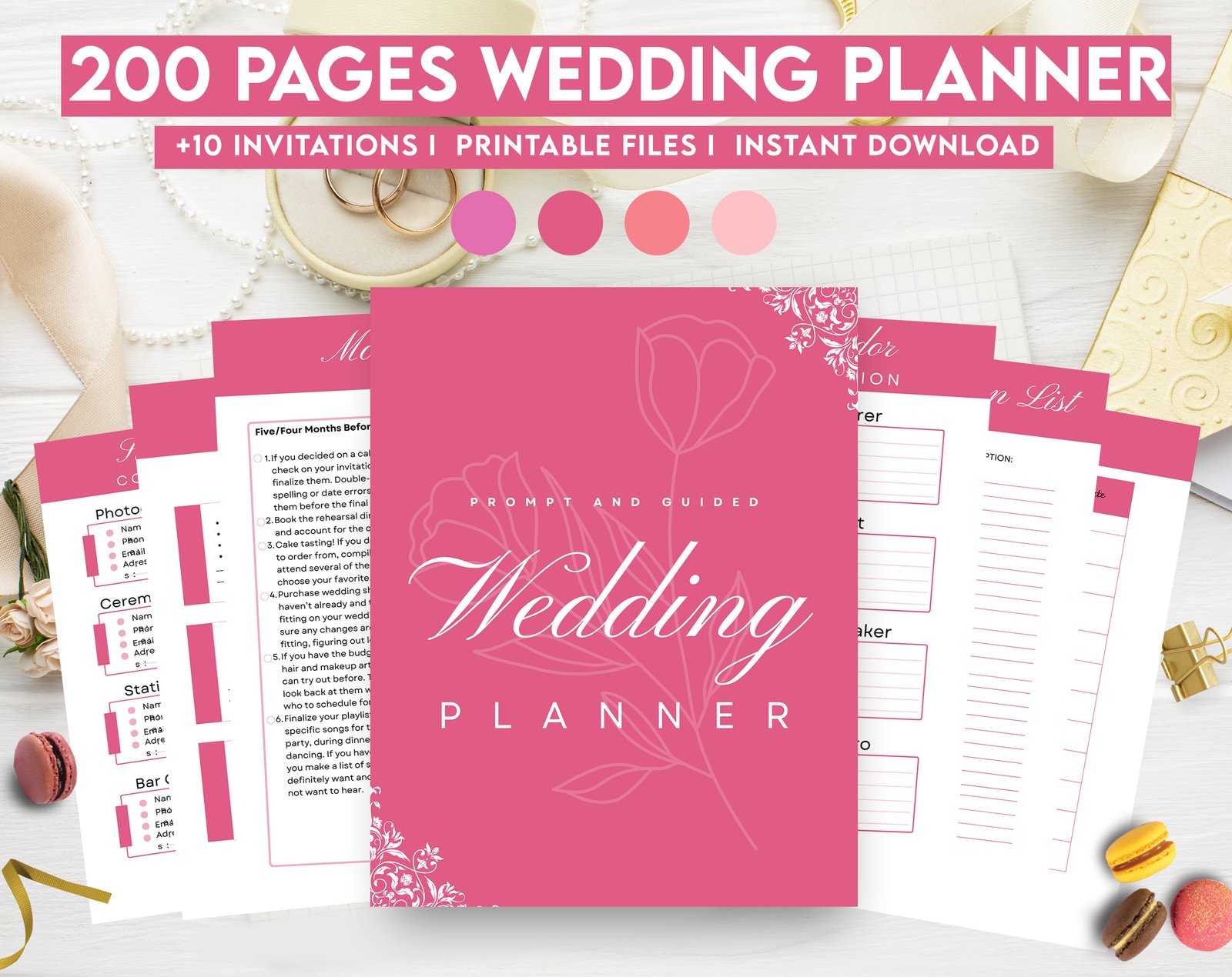 Wedding planner PDF blush pink