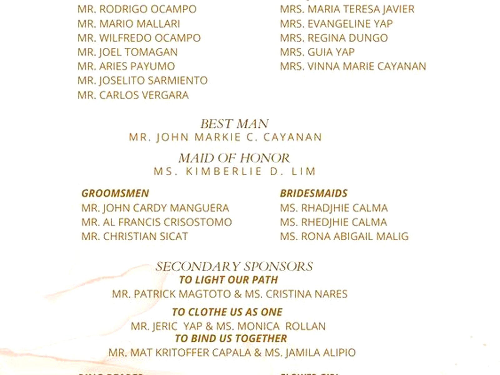 Ceremony Program Examples: Order of Service Samples