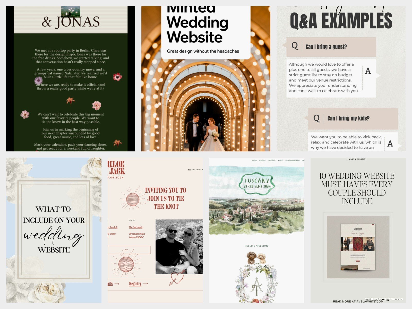 Examples of Wedding Websites: Event Site Design Inspiration