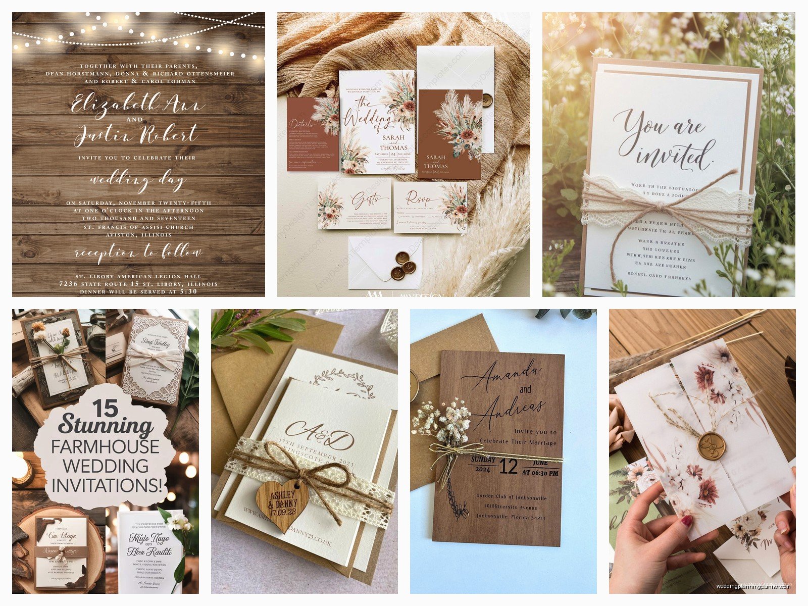 Rustic Wedding Invitations: Country Farmhouse Designs
