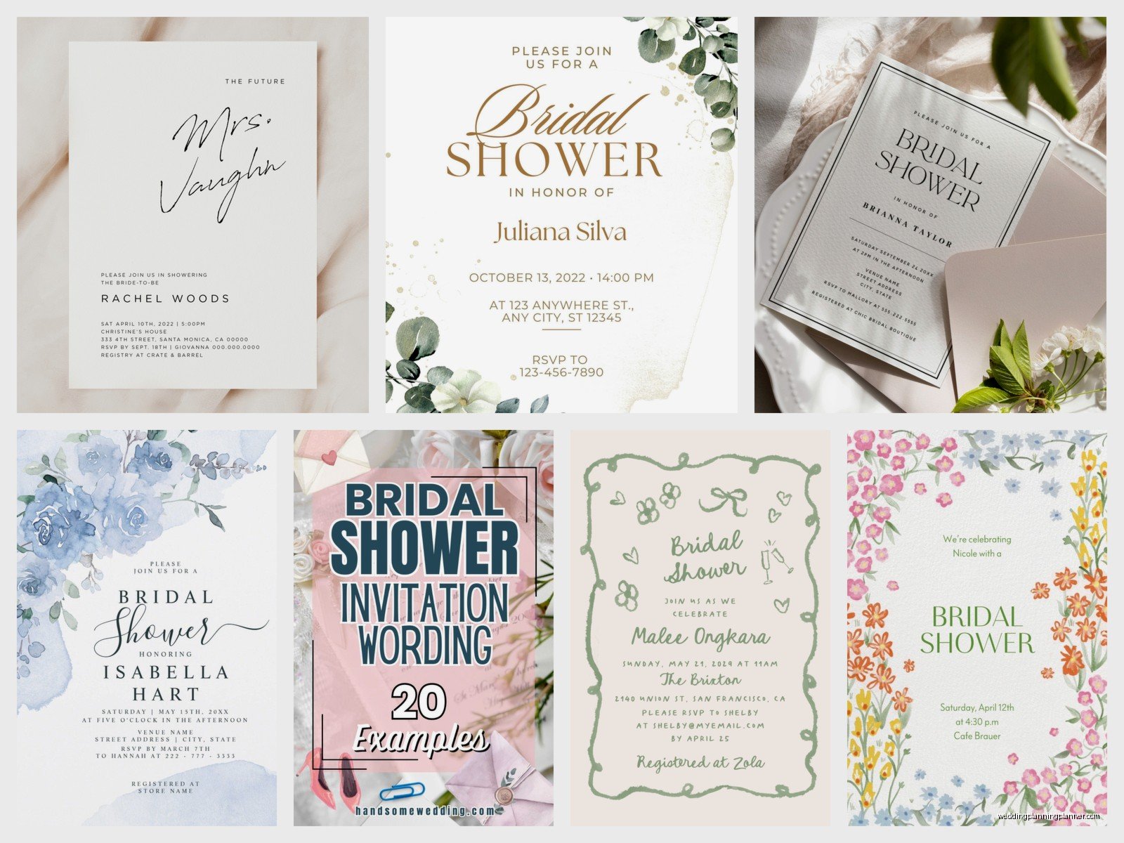 Sample Bridal Shower Invitations: Party Design Examples