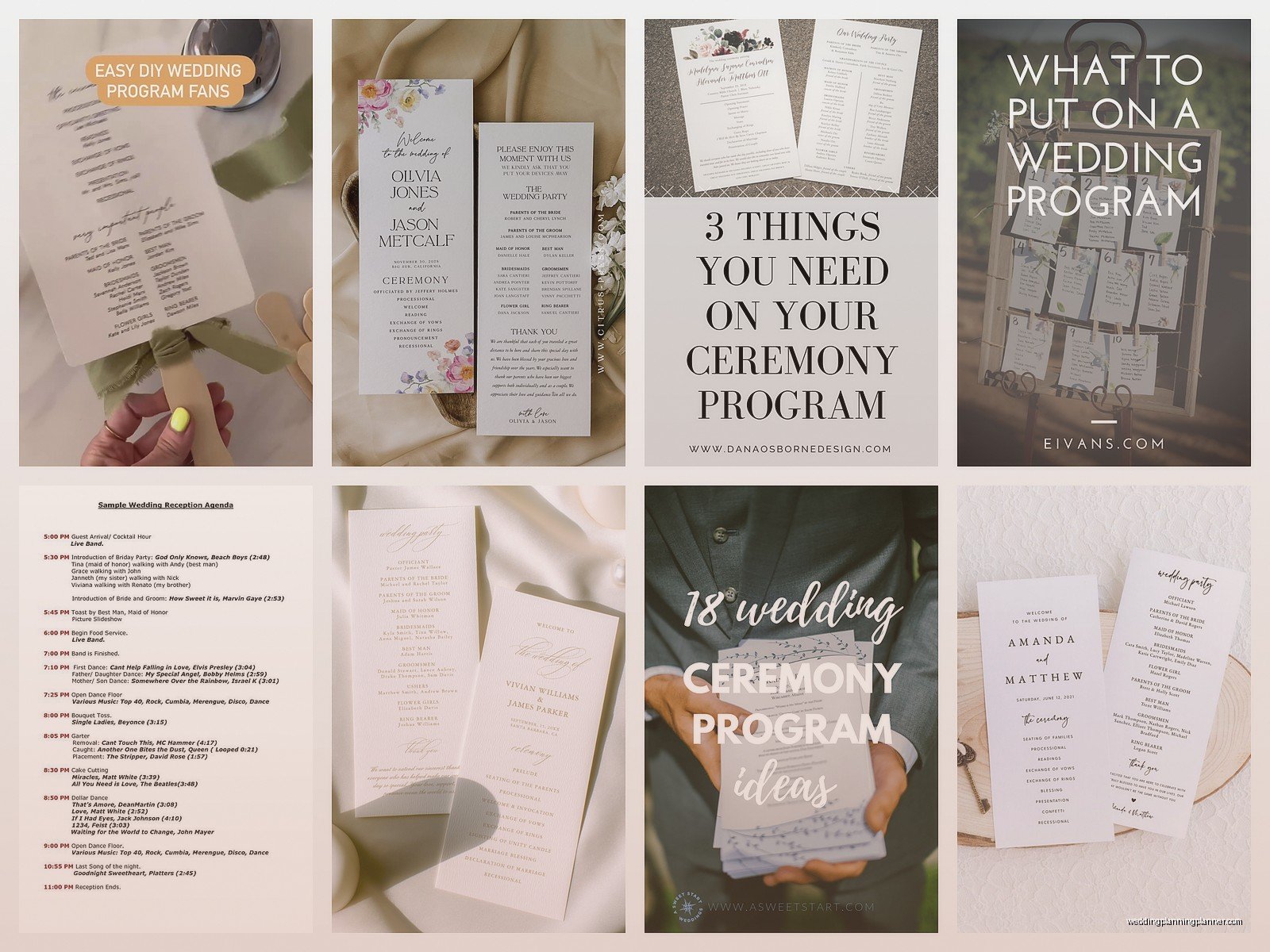 Sample Wedding Programs: Ceremony Order Examples