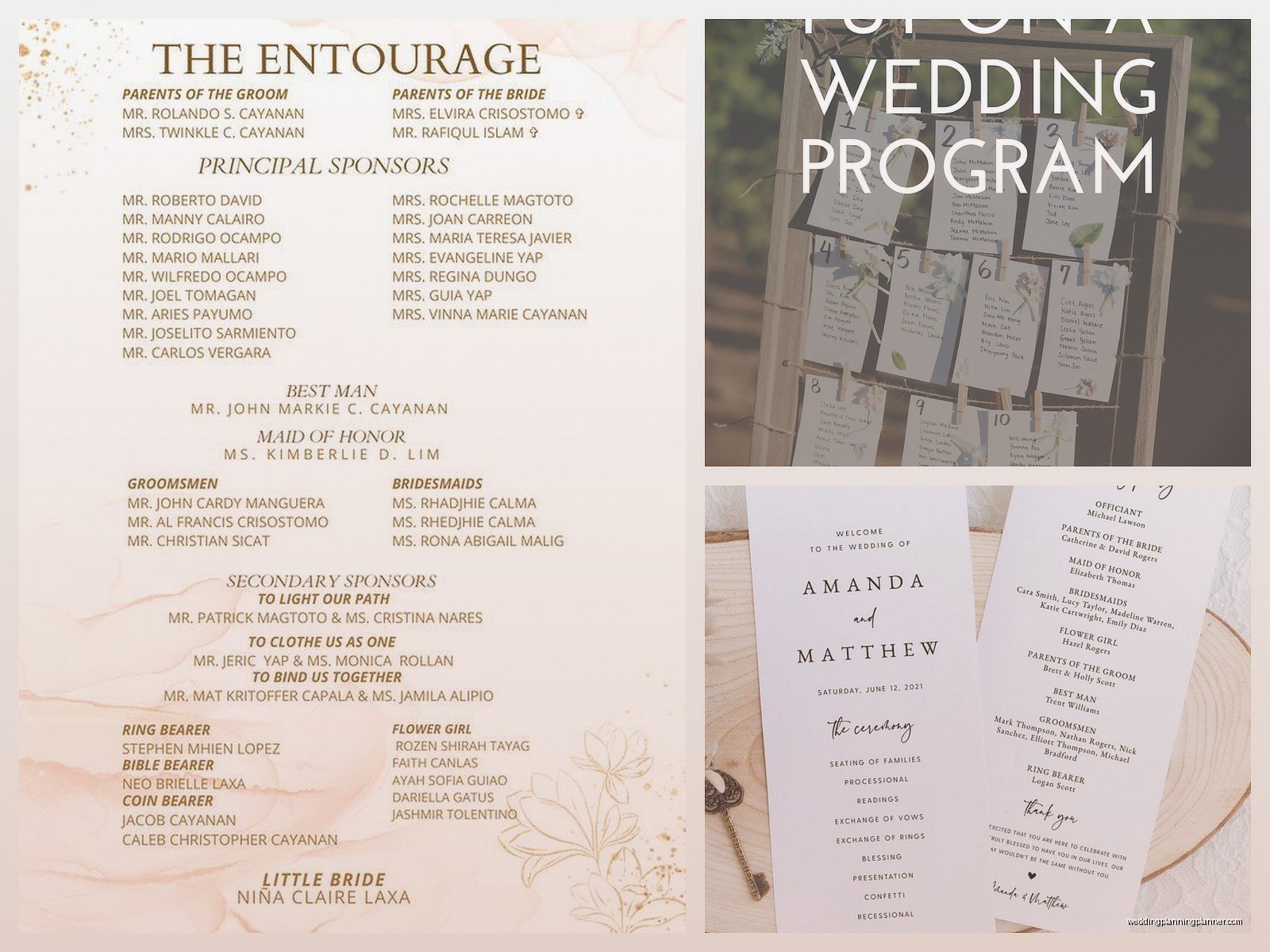 Sample Wedding Programs: Ceremony Order Examples