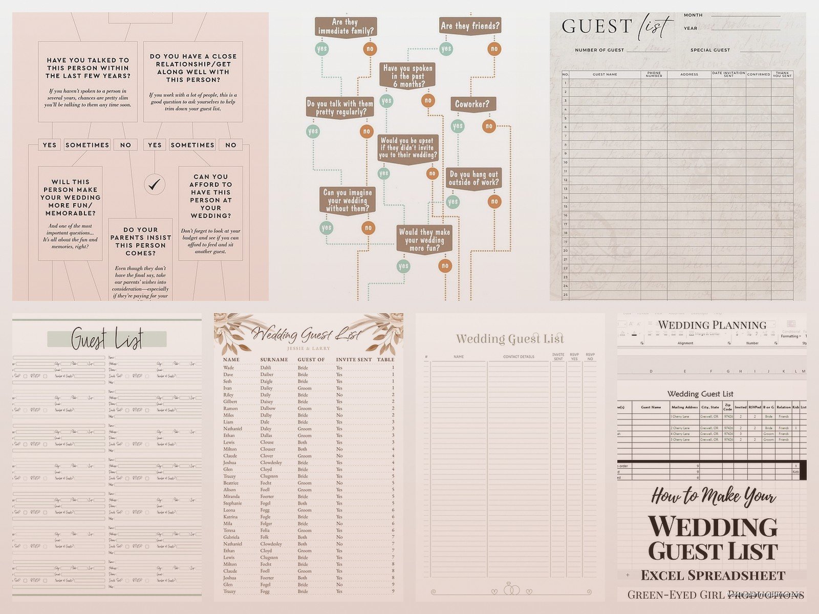 Wedding Guest List Template: Excel & Printable Downloads