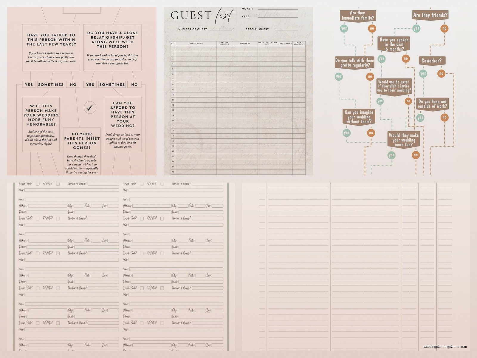 Wedding Guest List Template: Excel & Printable Downloads
