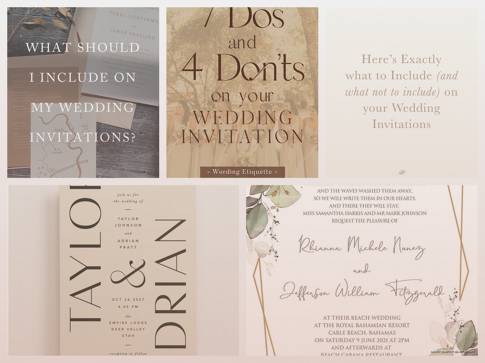 Wedding Invitation Examples: Wording & Layout Samples