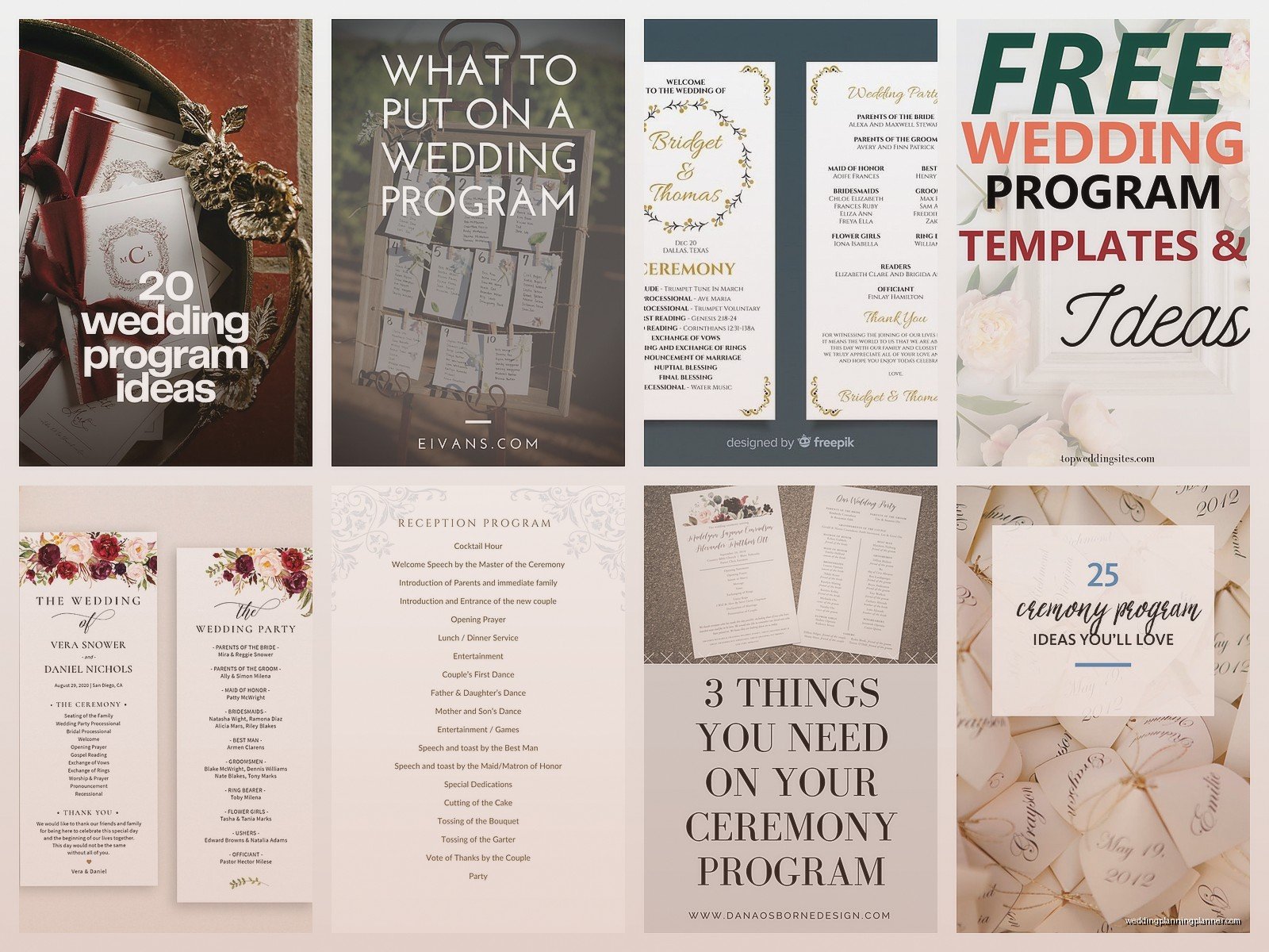 Wedding Program Examples: Ceremony Order Samples