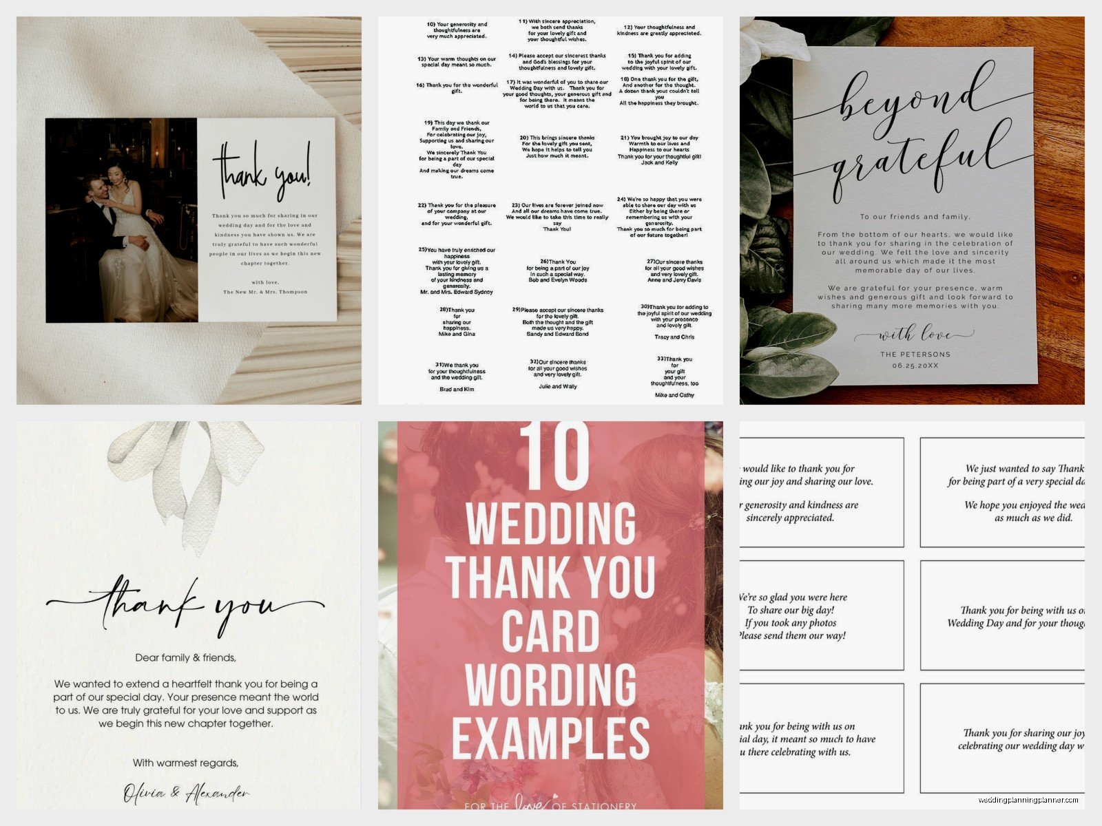 Wedding Thank You Card Examples: Gratitude Wording Samples