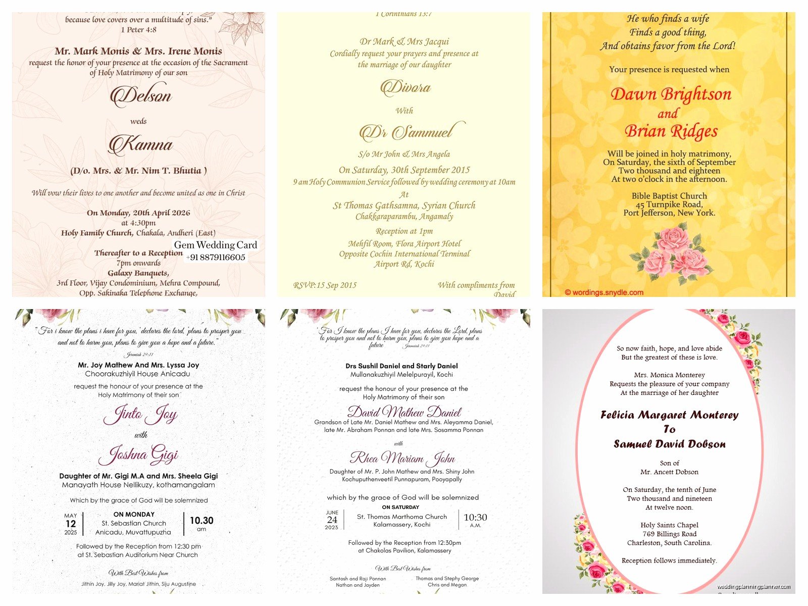 Christian Wedding Invitation Wording Samples: Sample Ideas & Examples
