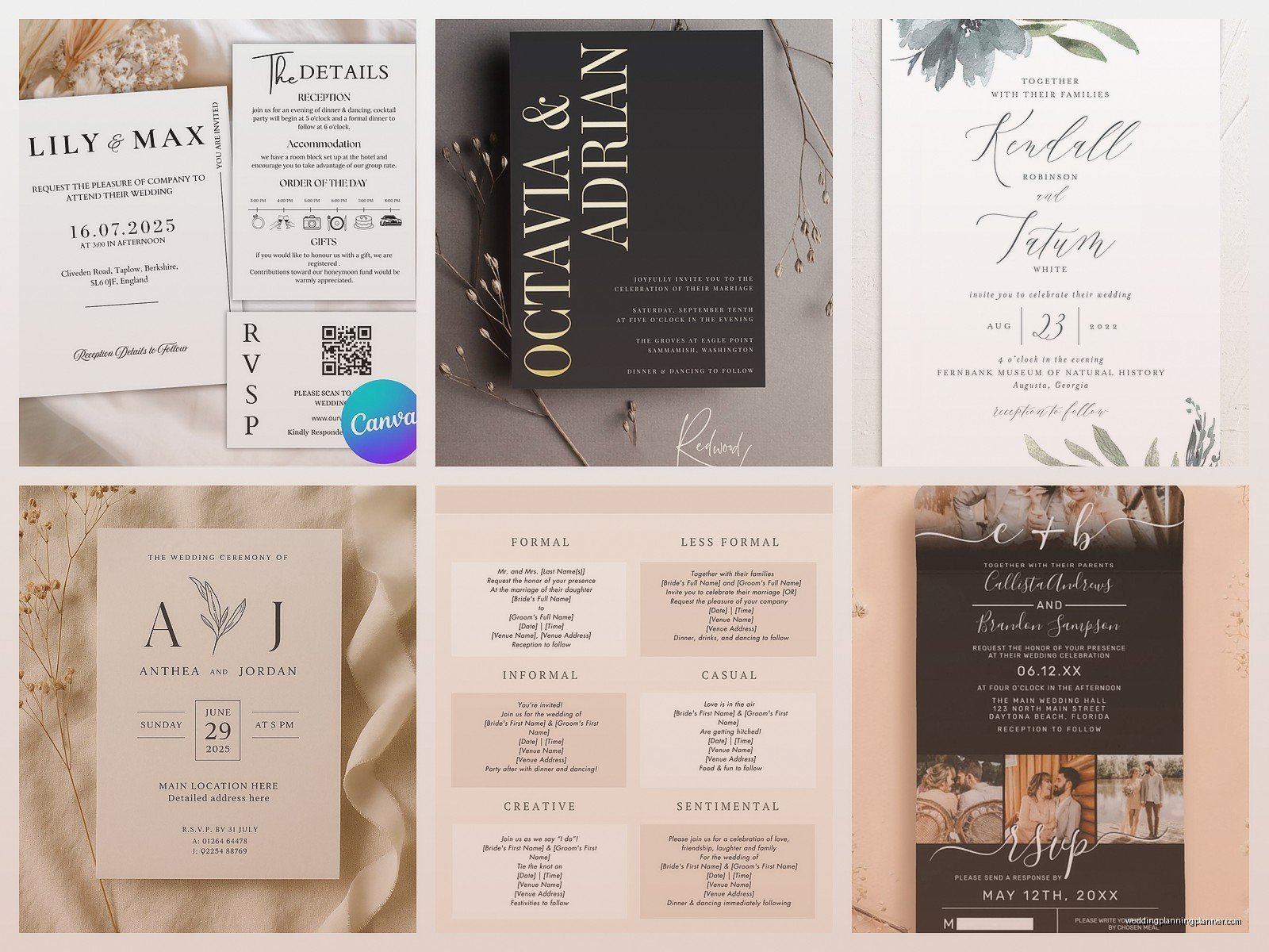 Examples Of Wedding Invitation Cards: Sample Ideas & Examples