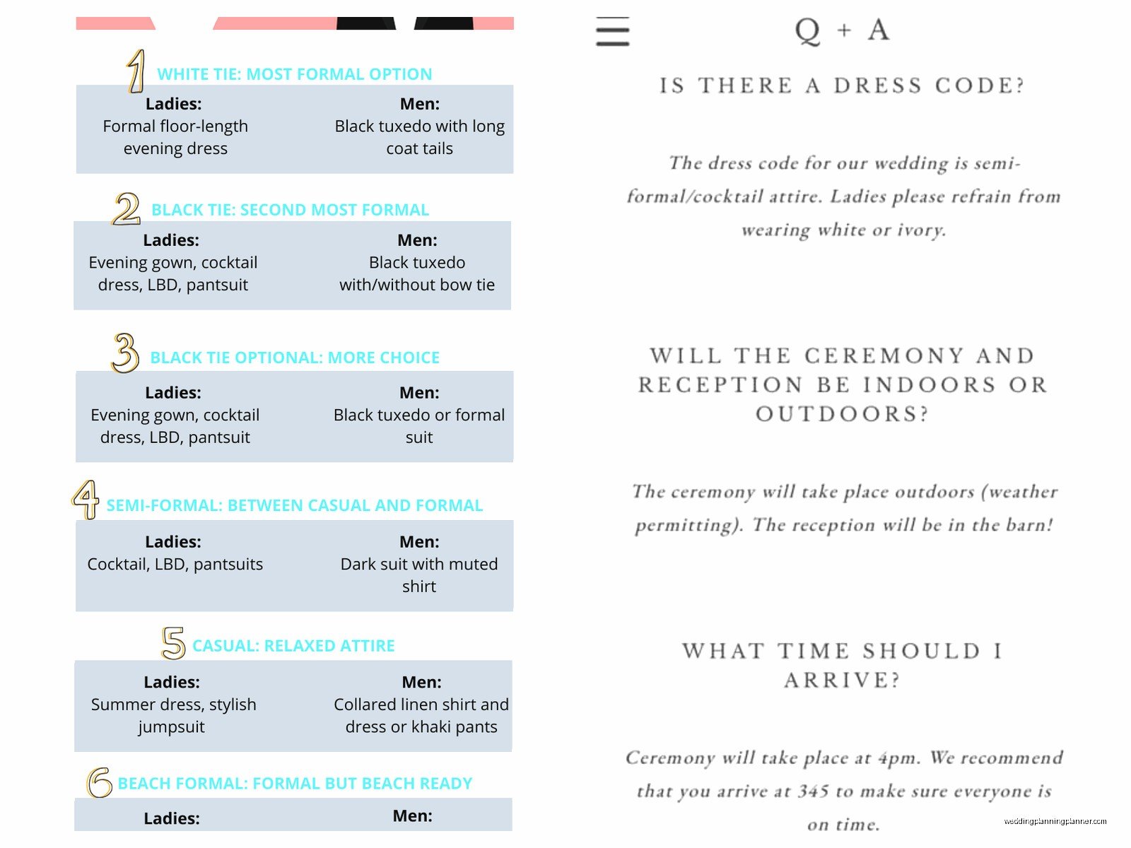 Fun And Unique Wedding Attire Wording Samples: Sample Ideas & Examples