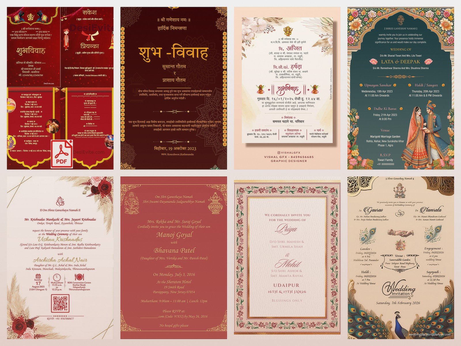 Hindu Wedding Card Sample: Sample Ideas & Examples