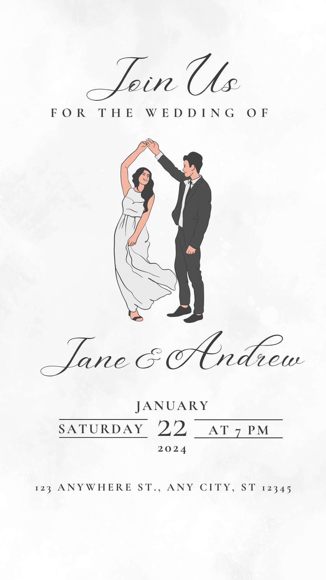 Wedding Video Invitations templates, Customizable Canva Digital Wedding invitation Minimalist, Animated Custom Invitation, Editable template - Image 5