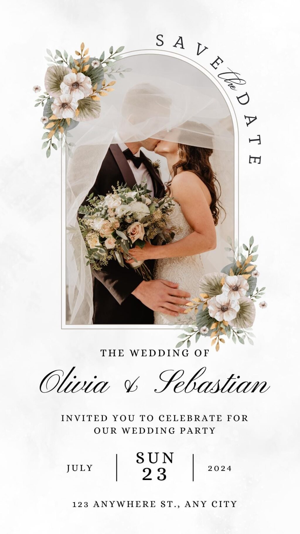 Alternative view of Wedding Video Invitations templates, Customizable Canva Digital Wedding invitation Minimalist, Animated Custom Invitation, Editable template