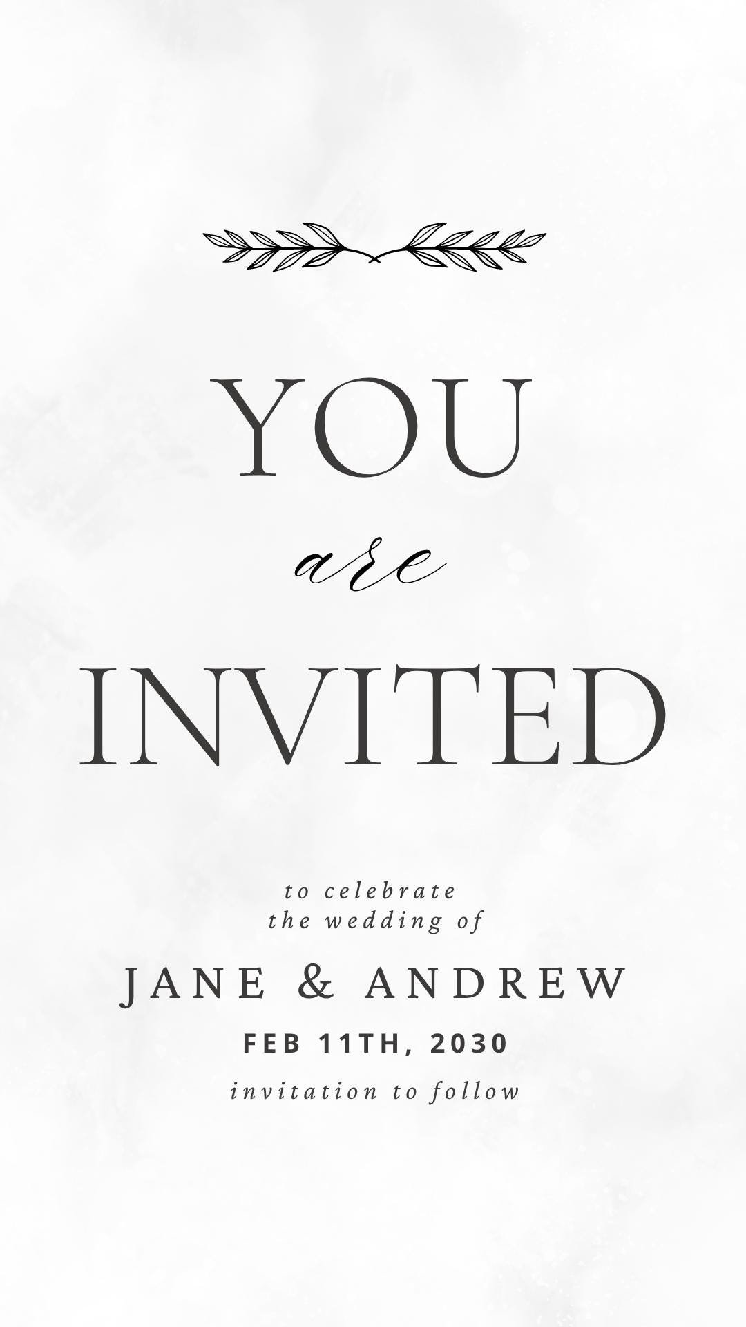 Wedding Video Invitations templates, Customizable Canva Digital Wedding invitation Minimalist, Animated Custom Invitation, Editable template - Image 7