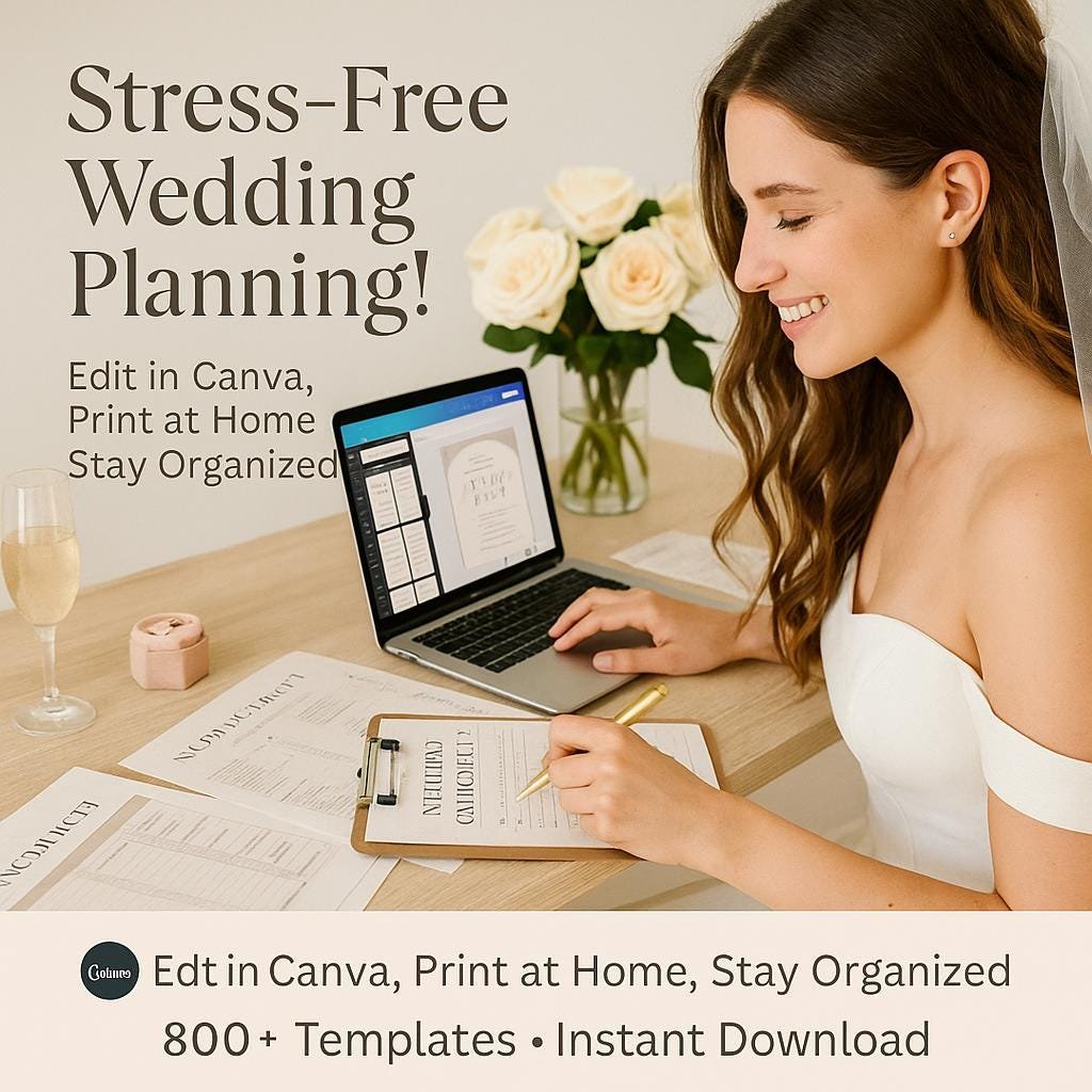 800+ Customizable Wedding Planner templates, Canva Editable Wedding Plan Bundle, Wedding binder Planning, Honeymoon, bridal shower - Image 9