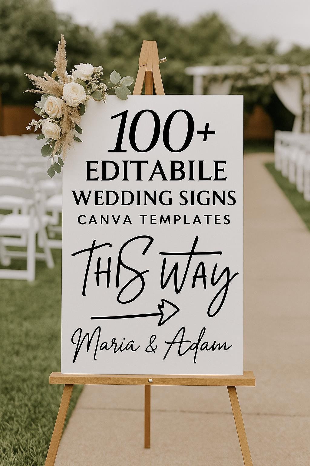 100+ Customizable Wedding Sign Bord, Canva Editable Wedding Sign Bord Bundle, Minimalist, Modern, floral - Image 8