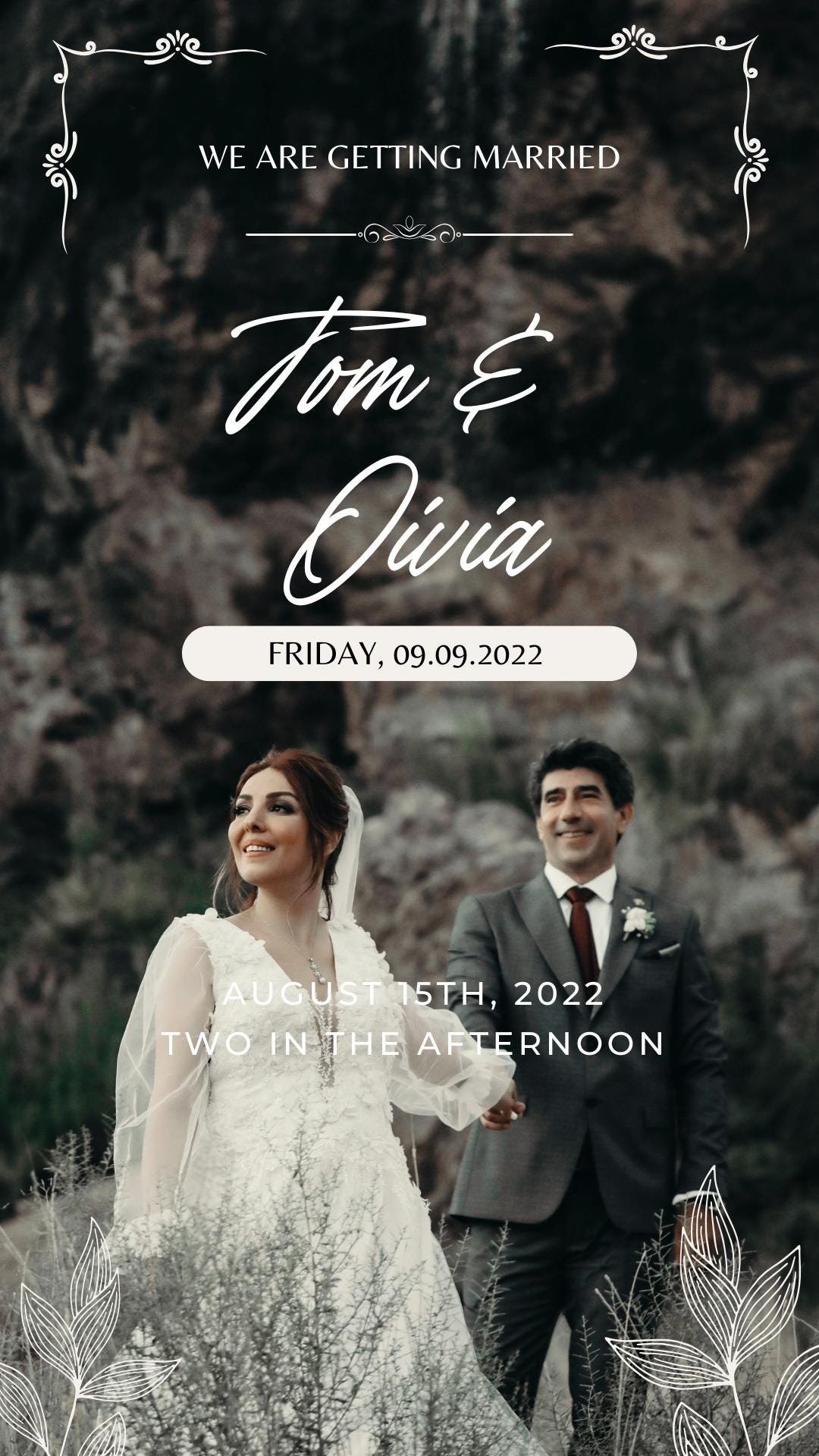 Customizable Wedding Video Invitations templates, Canva Editable Digital Wedding invitation Minimalist, Animated Custom Invitation - Image 5