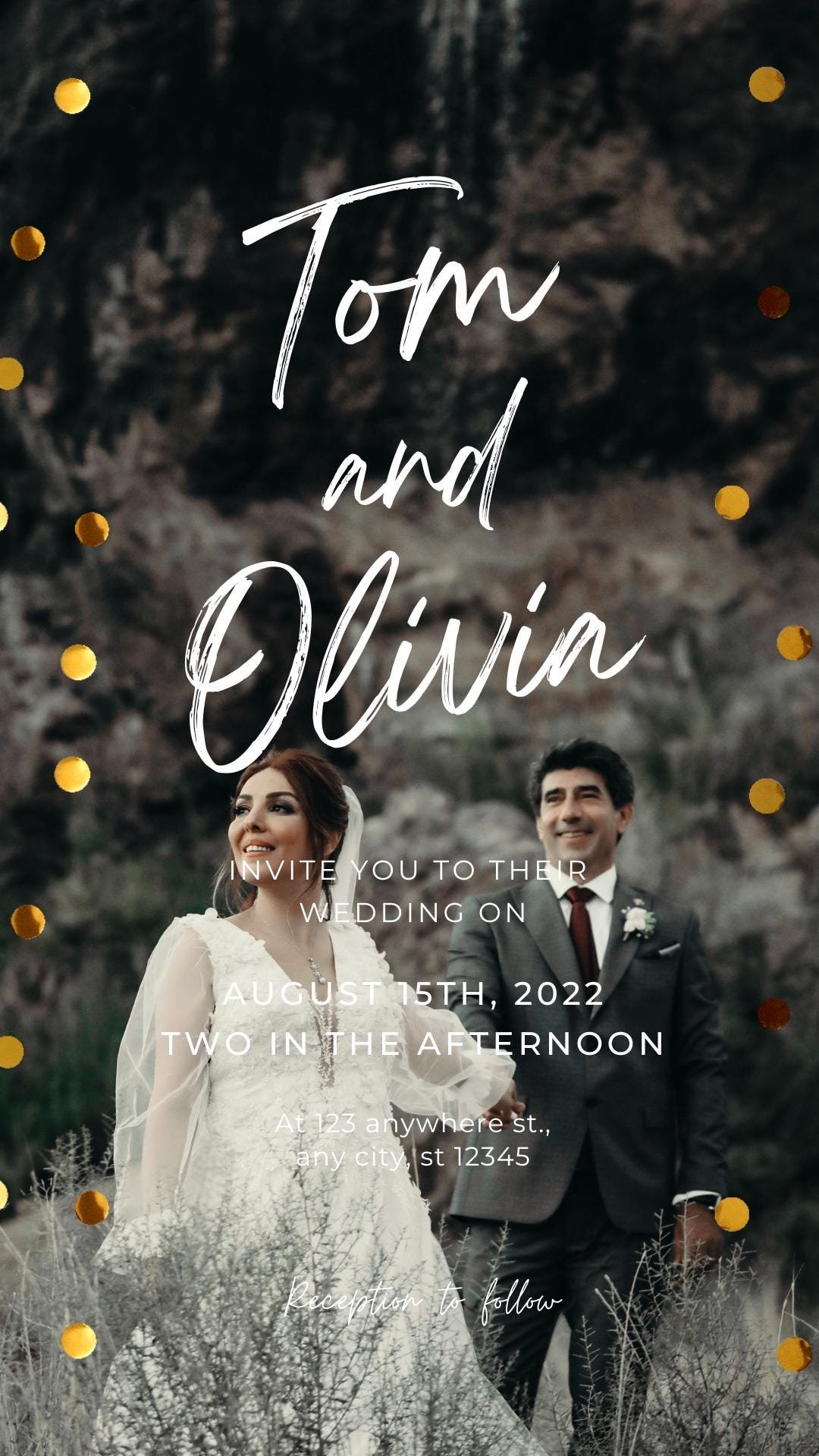 Customizable Wedding Video Invitations templates, Canva Editable Digital Wedding invitation Minimalist, Animated Custom Invitation - Image 7