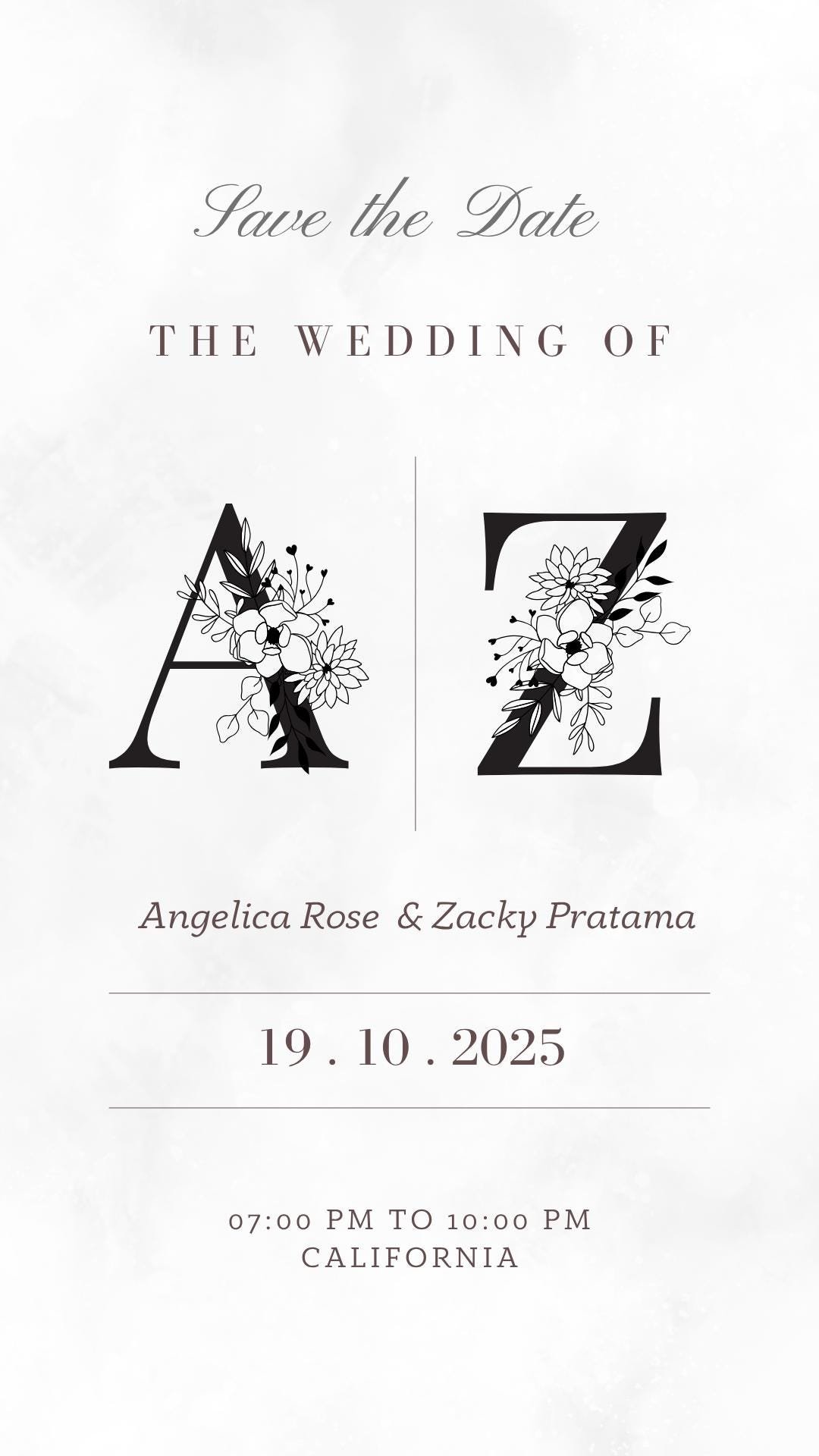 Wedding Video Invitations templates, Customizable Canva Digital Wedding invitation Minimalist, Animated Custom Invitation, Editable template - Image 6