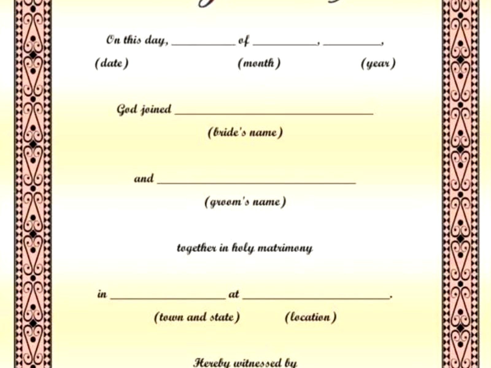 Marriage Certificate Sample: Sample Ideas & Examples