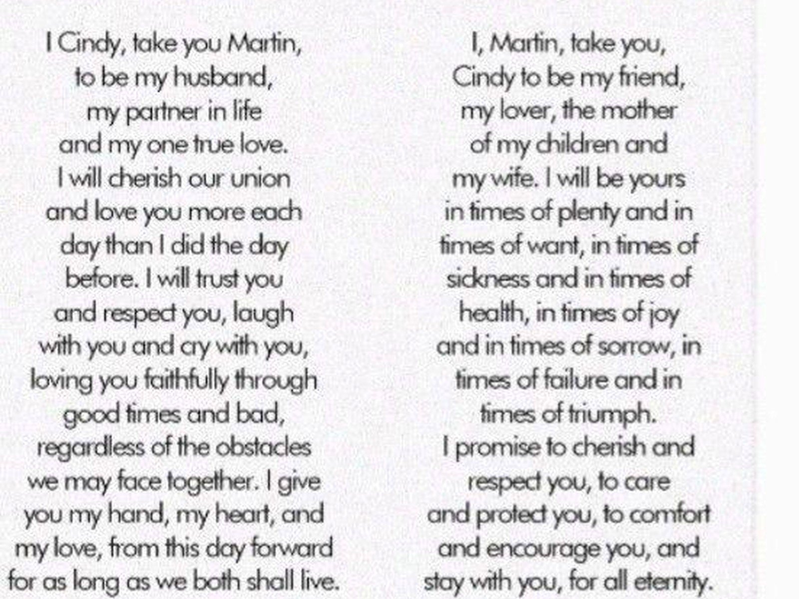 Sample Vows For Her: Sample Ideas & Examples