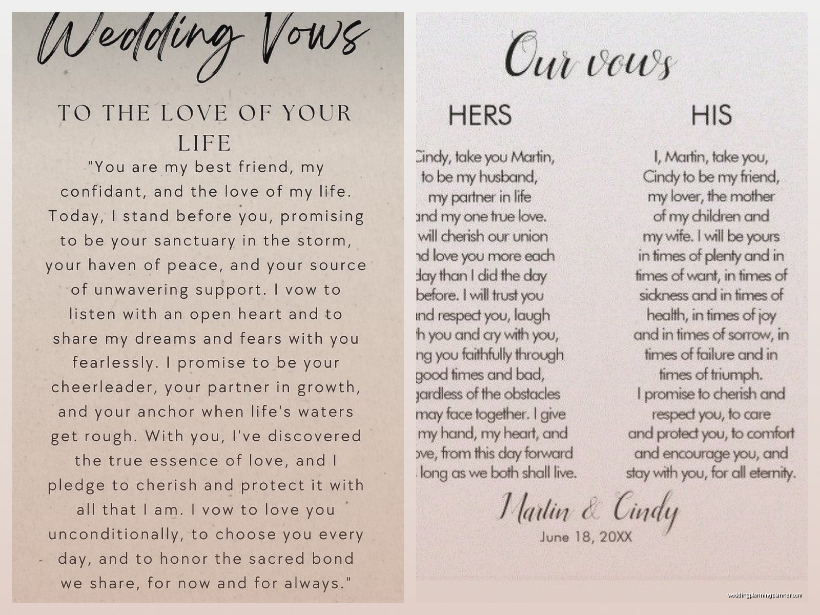 Sample Vows For Her: Sample Ideas & Examples