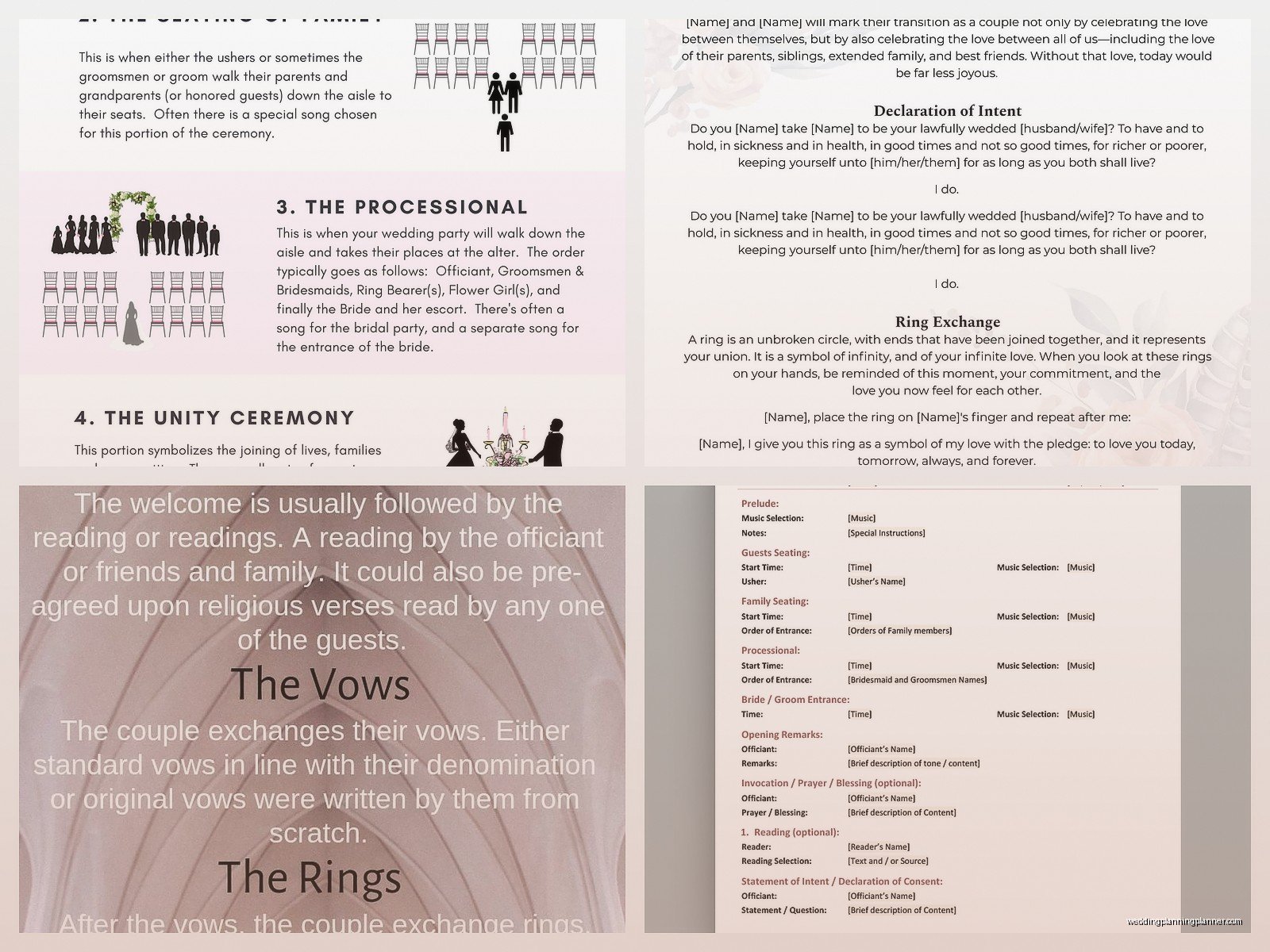 Sample Wedding Ceremony Outline: Sample Ideas & Examples