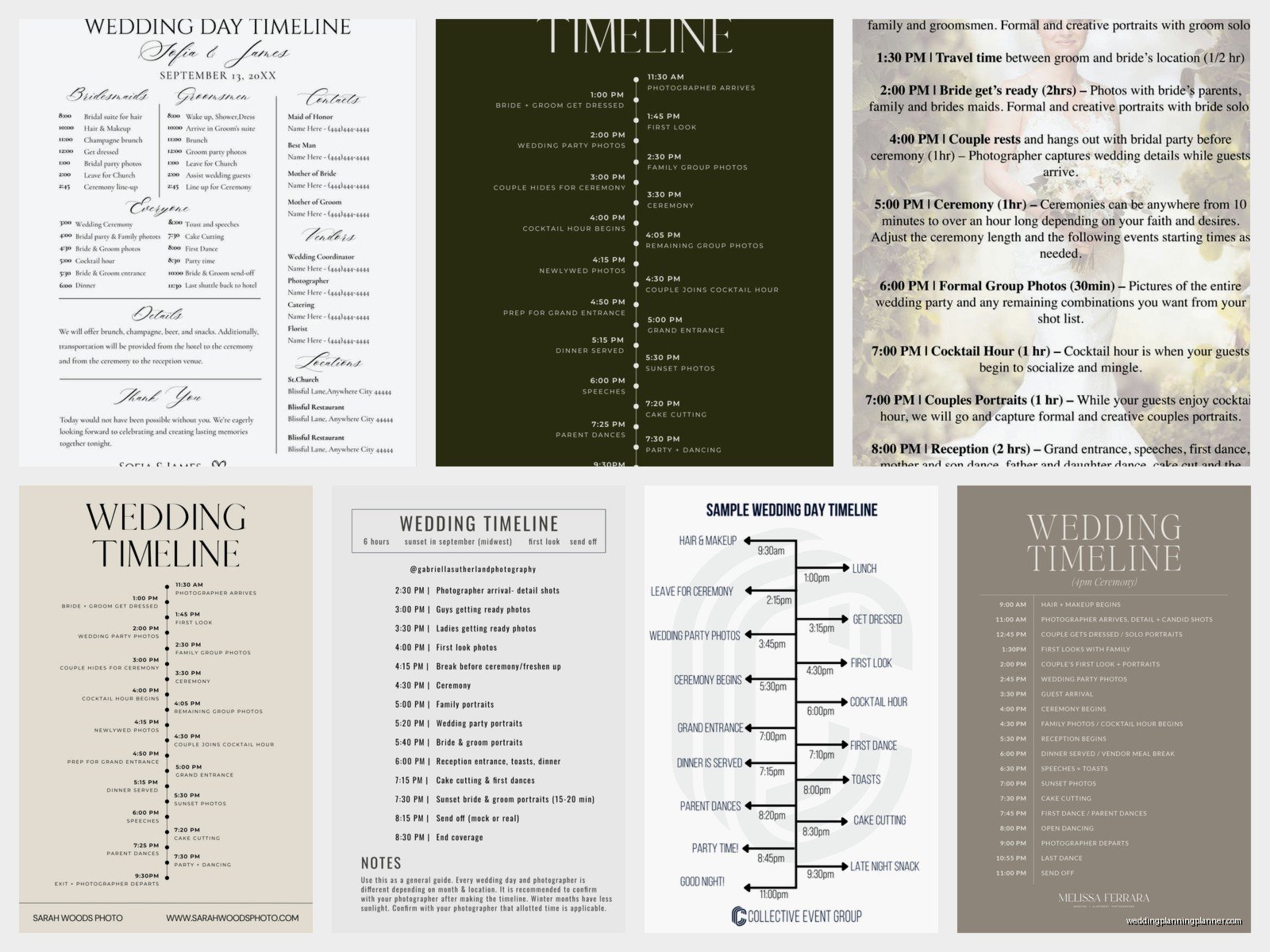 Sample Wedding Day Timeline: Sample Ideas & Examples
