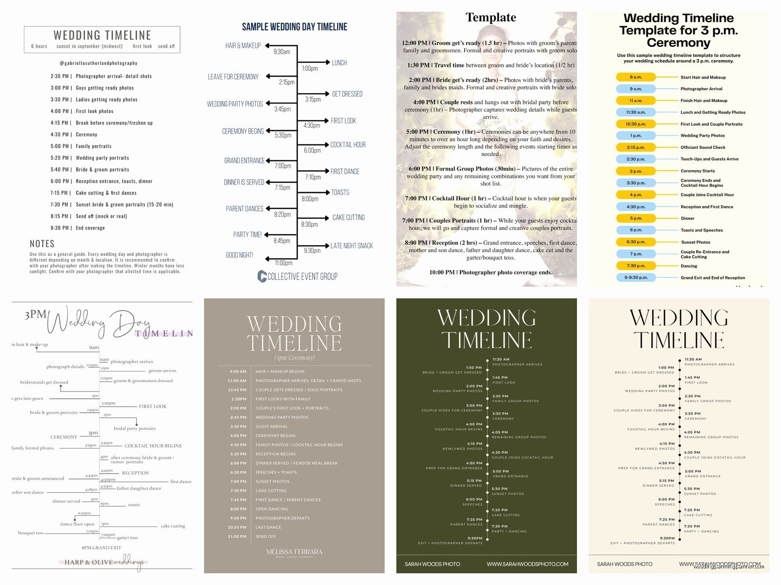 Sample Wedding Day Timeline: Sample Ideas & Examples