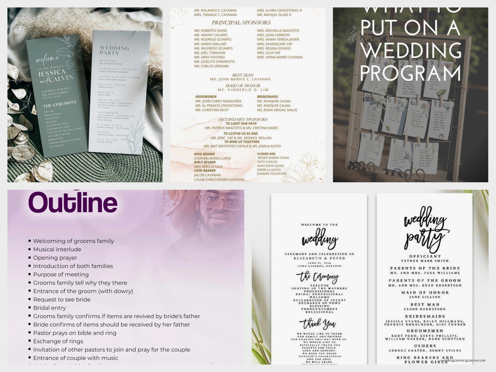 Sample Wedding Program: Sample Ideas & Examples
