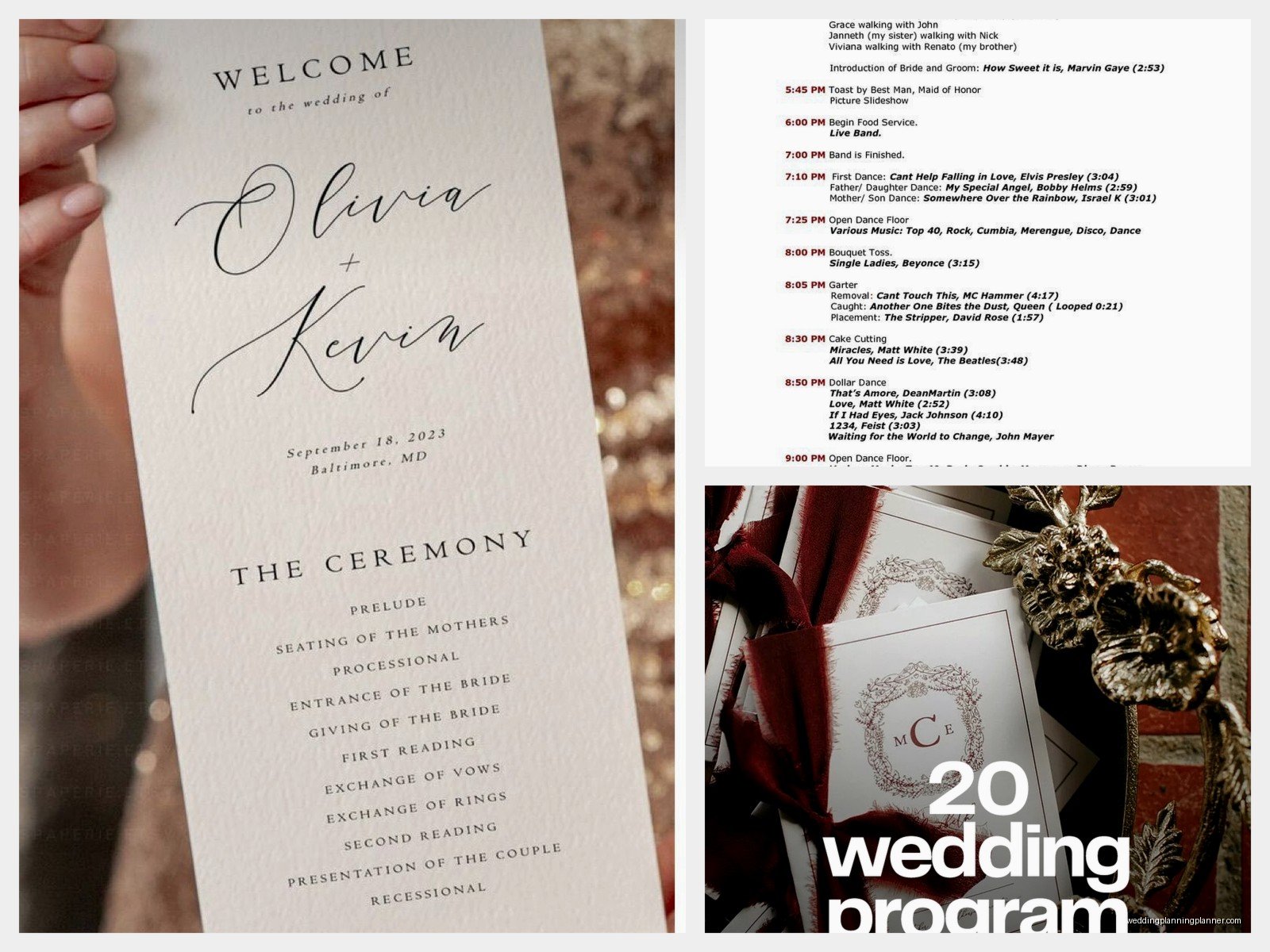 Sample Wedding Program: Sample Ideas & Examples