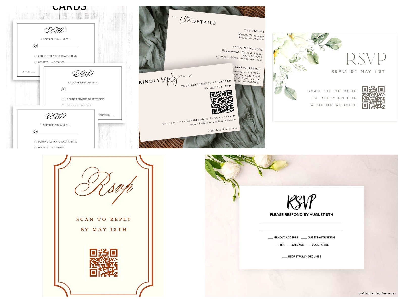Sample Wedding RSVP Cards: Response Examples