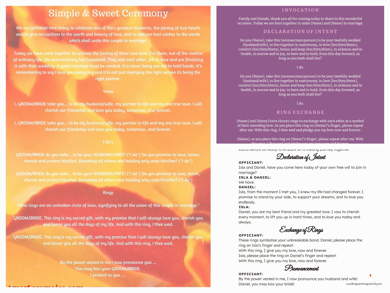 Sample Wedding Script: Sample Ideas & Examples