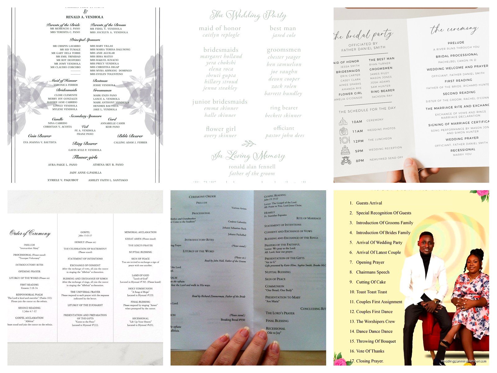 Traditional Wedding Program Examples: Sample Ideas & Examples