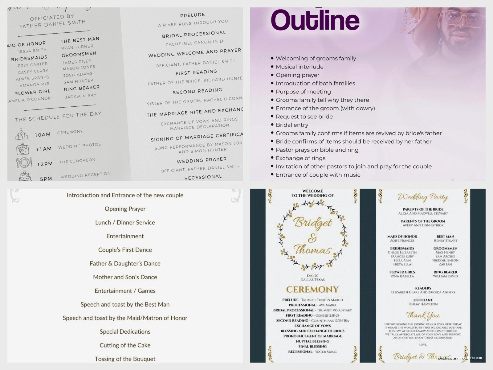 Traditional Wedding Program Examples: Sample Ideas & Examples
