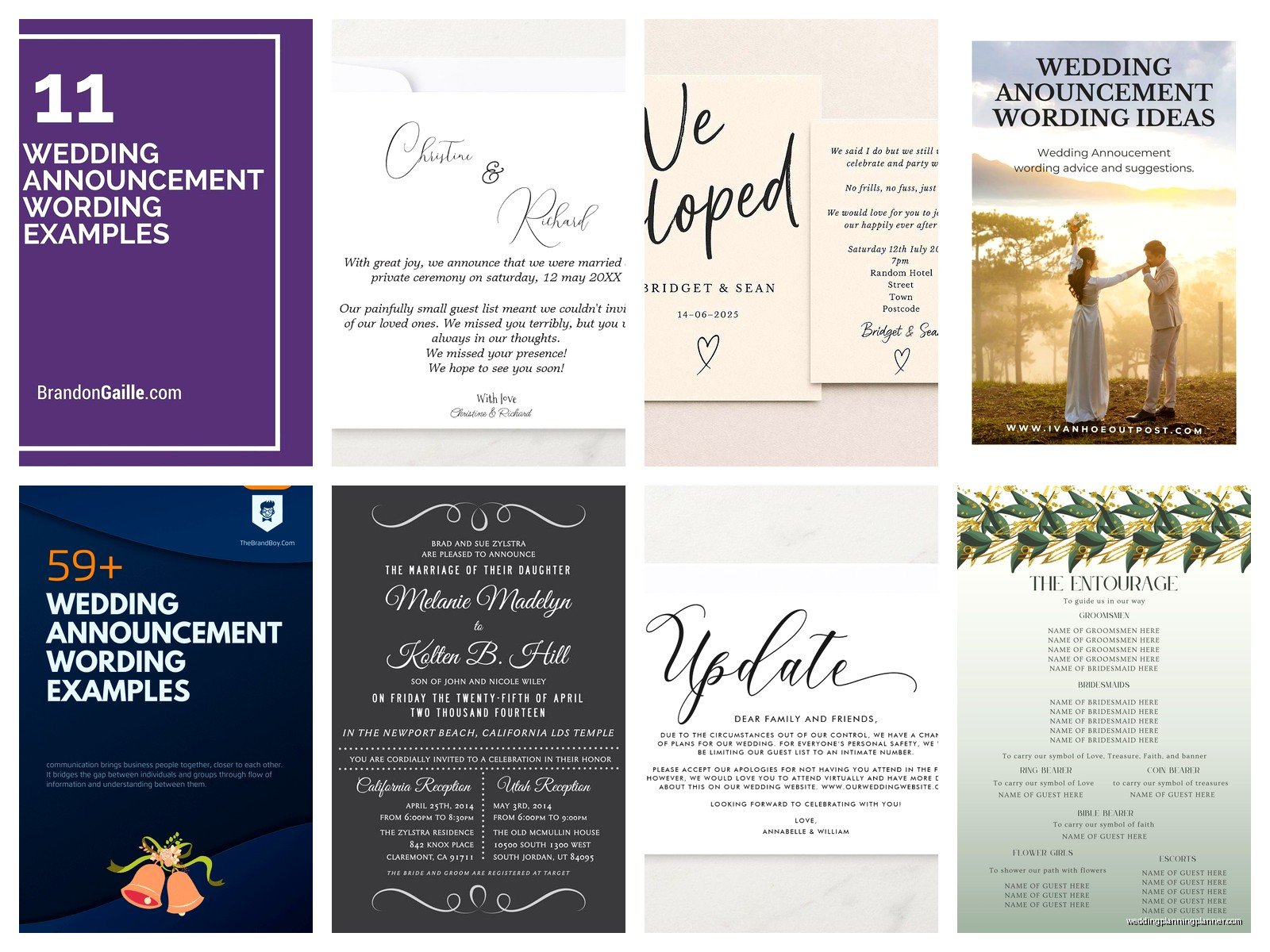 Wedding Announcement Samples: Sample Ideas & Examples