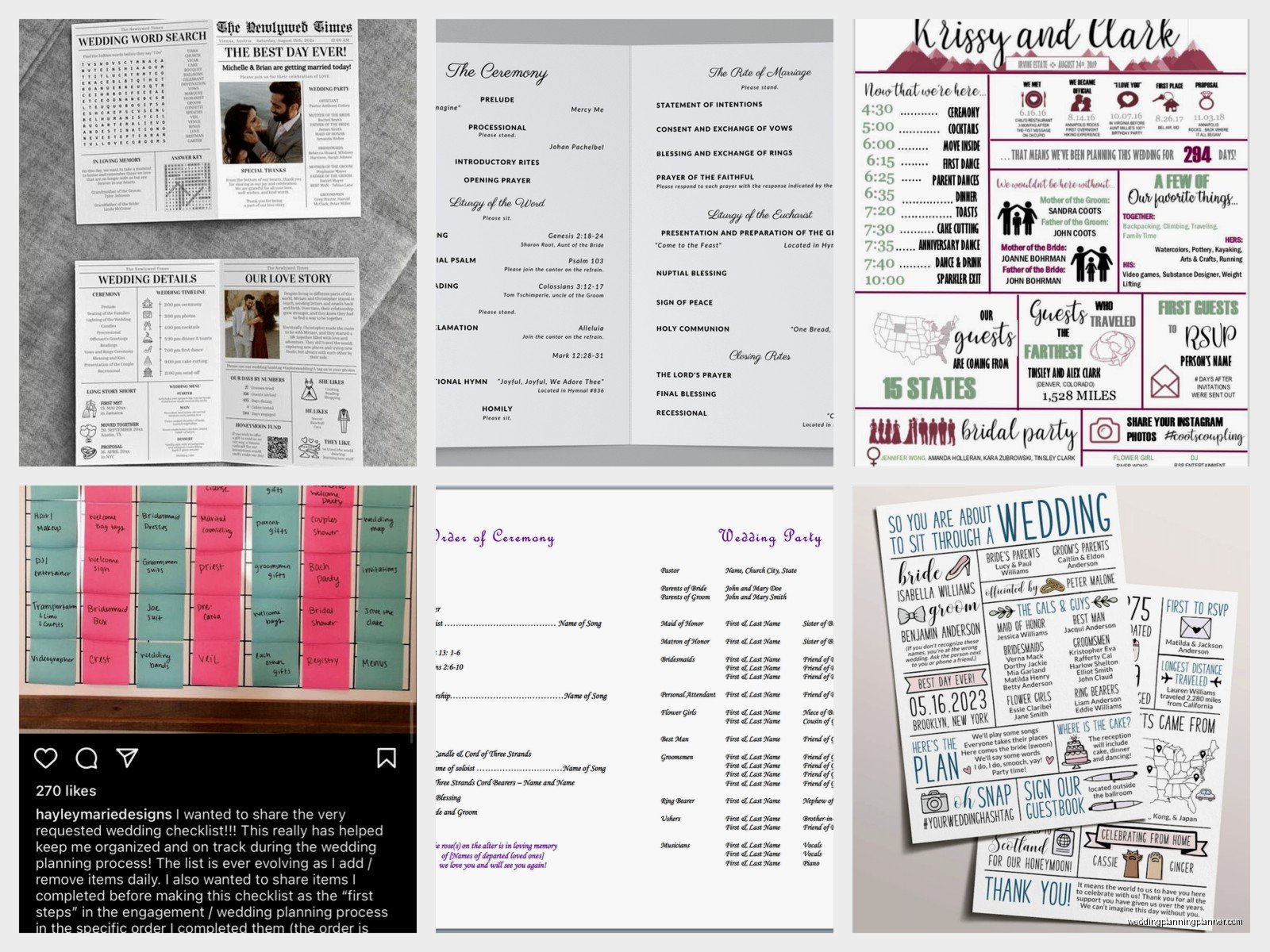 Wedding Bulletin Examples: Sample Ideas & Examples