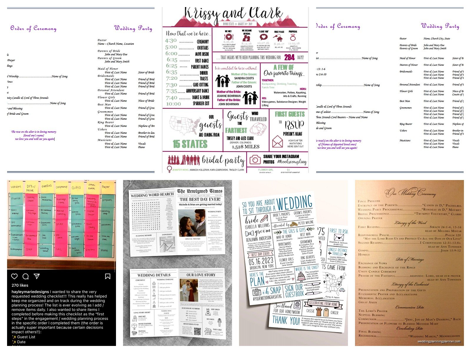 Wedding Bulletin Examples: Sample Ideas & Examples